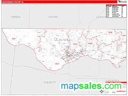 Lauderdale County, AL Zip Code Wall Map