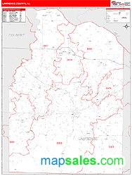 Lawrence County, AL Wall Map