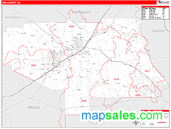 Lee County, AL Wall Map