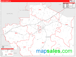 Macon County, AL Zip Code Wall Map