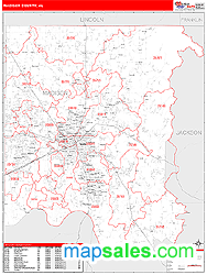 Madison County, AL Zip Code Wall Map