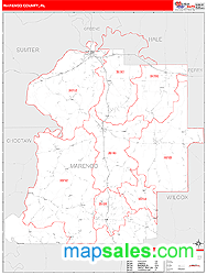 Marengo County, AL Zip Code Wall Map