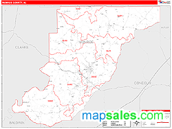 Monroe County, AL Zip Code Wall Map