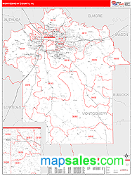 Montgomery County, AL Zip Code Wall Map