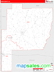 Perry County, AL Zip Code Wall Map