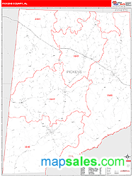 Pickens County, AL Zip Code Wall Map
