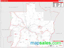 Pike County, AL Zip Code Wall Map