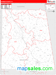 Randolph County, AL Zip Code Wall Map