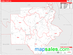Russell County, AL Zip Code Wall Map