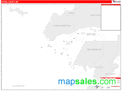 Bethel County, AK Zip Code Wall Map