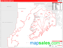 Kenai Peninsula County, AK Wall Map