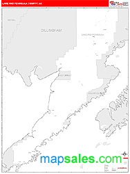 Lake and Peninsula County, AK Zip Code Wall Map