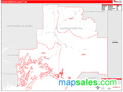 Valdez-Cordova County, AK Zip Code Wall Map