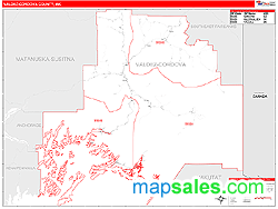 Valdez-Cordova County, AK Wall Map