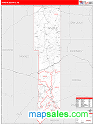 Apache County, AZ Zip Code Wall Map