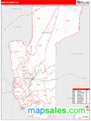 Mohave County, AZ Zip Code Wall Map