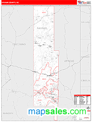 Navajo County, AZ Zip Code Wall Map