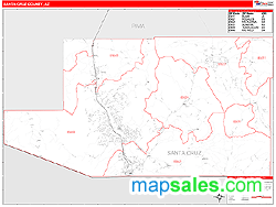 Santa Cruz County, AZ Wall Map