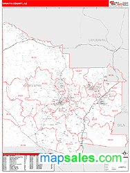 Yavapai County, AZ Zip Code Wall Map