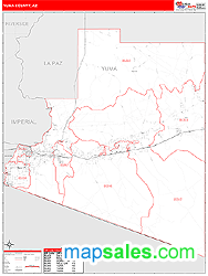 Yuma County, AZ Zip Code Wall Map
