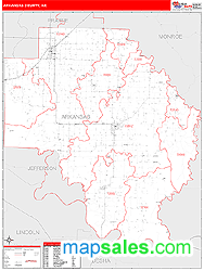 Arkansas County, AR Wall Map