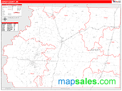 Ashley County, AR Wall Map