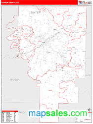 Baxter County, AR Zip Code Wall Map