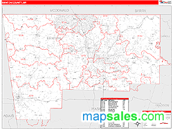 Benton County, AR Zip Code Wall Map