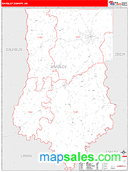 Bradley County, AR Wall Map