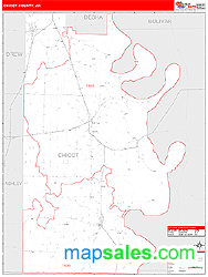 Chicot County, AR Zip Code Wall Map