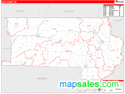 Clay County, AR Zip Code Wall Map