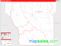 Cleveland County, AR Wall Map