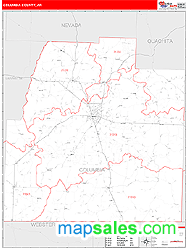Columbia County, AR Zip Code Wall Map