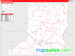 Conway County, AR Zip Code Wall Map