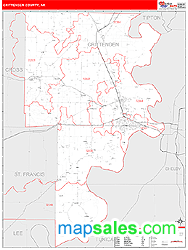 Crittenden County, AR Zip Code Wall Map