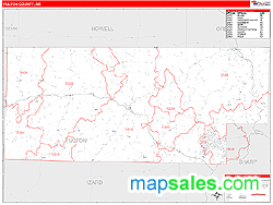 Fulton County, AR Zip Code Wall Map