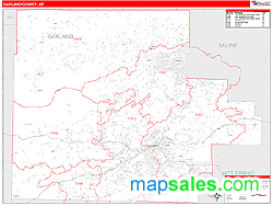 Garland County, AR Zip Code Wall Map