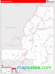 Jackson County, AR Zip Code Wall Map