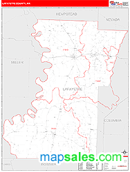 Lafayette County, AR Zip Code Wall Map