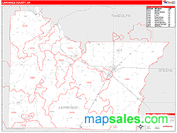 Lawrence County, AR Wall Map