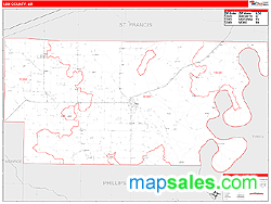 Lee County, AR Zip Code Wall Map