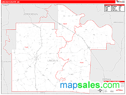 Lincoln County, AR Zip Code Wall Map