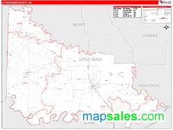 Little River County, AR Zip Code Wall Map