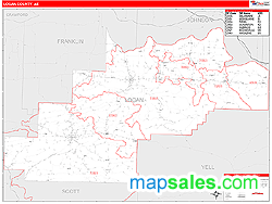 Logan County, AR Zip Code Wall Map