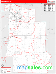 Lonoke County, AR Zip Code Wall Map