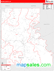 Marion County, AR Zip Code Wall Map