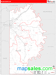 Miller County, AR Zip Code Wall Map
