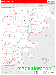 Mississippi County, AR Zip Code Wall Map