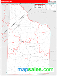 Nevada County, AR Zip Code Wall Map