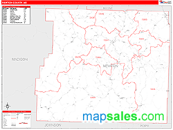 Newton County, AR Zip Code Wall Map